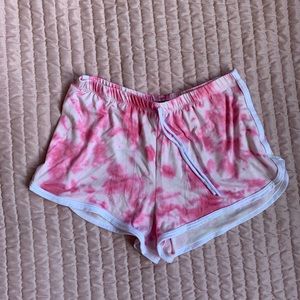 Pink tie dye shorts